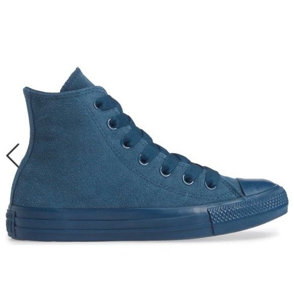 NEW! 💙 | Converse Chuck Taylor All-Stars, Suede Mono-Color High Tops - Picture 2 of 6